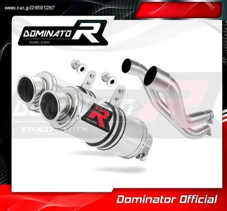 Dominator Εξατμίσεις Διπλά Τελικά GP1 S.Steel Aprilia Pegaso 650 Trail 2006 - 2010 Με Σιγαστήρες