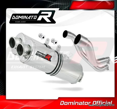 Dominator Εξατμίσεις Διπλά Τελικά Oval S.Steel Aprilia Pegaso 650 Trail 2006 - 2010 Με Σιγαστήρες