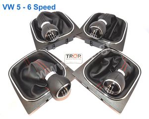 Δερμάτινο Πόμολο Λεβιέ με Φούσκα για VW Golf 5 - 6, Jetta (5 ή 6 Ταχύτητες)
