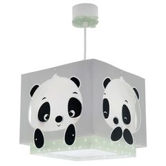 Παιδικό φωτιστικό οροφής κρεμαστό Panda Green με ντουί Ε27x1 διπλού τοιχώματος με φωσφορίζοντα μέρη στο σκοτάδι κατάλληλο για γενικό φωτισμό