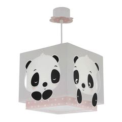 Παιδικό φωτιστικό οροφής κρεμαστό Panda Pink διπλού τοιχώματος με ντουί Ε27x1 & ανεξίτηλη εκτύπωση χρωμάτων