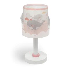Παιδικό φωτιστικό επιτραπέζιο Whale Dreams Pink διπλού τοιχώματος με ντουί Ε14x1 max 23W & ανεξίτηλη εκτύπωση χρωμάτων στα τοιχώματα