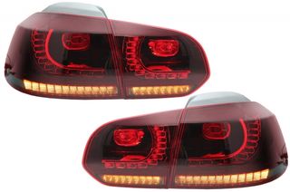 ΦΑΝΑΡΙΑ ΠΙΣΩ Taillights Full LED suitable for VW Golf 6 VI (2008-2013) R20 Design Red Cherry with Sequential Dynamic Turning Lights (LHD and RHD) WWW.EAUTOSHOP.GR
