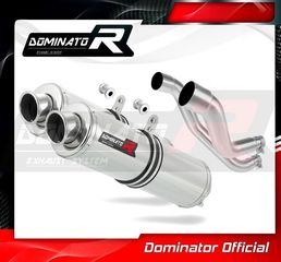 Dominator Εξατμίσεις Διπλά Τελικά Round S.Steel Aprilia Pegaso 650 Factory 2007 - 2010