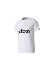 Adidas Ess Linear Αθλητικό Ανδρικό T-shirt Λευκό Με Λογότυπο S98730