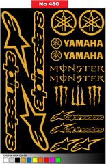 Αυτοκόλλητη καρτέλα με 15 αυτοκόλλητα AlpineStars Yamaha Κωδ.480