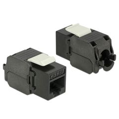 POWERTECH keystone module RJ45 female CAB-N150 Cat.6Α UTP 180° σε μαύρο χρώμα