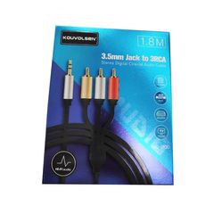 ΚΑΛΩΔΙΟ 3.5MM JACK TO 3RCA MALE CABLE STEREO DIGITAL COAXIAL AUDIO CABLE 1,8M M2-0830