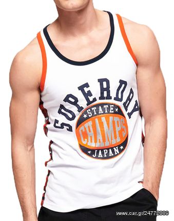 Superdry Ανδρική Βαμβακερή Μπλούζα "PODIUM WEIGHT" Άσπρο Slim Fit (Μ60103ΤΤ-01C) (100% Βαμβάκι)