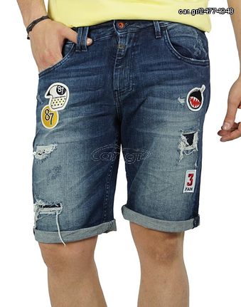 Cover Ανδρική Βαμβακερή Βερμούδα Denim Slim Fit (8296) (98.5% Βαμβάκι, 1.5% Ελαστέν)