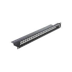 DELOCK Keystone Patch Panel για rack 19" 24 ports σε μαύρο χρώμα