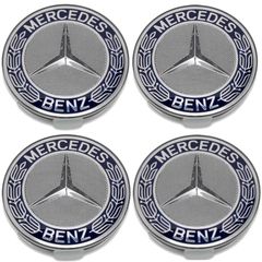 Καπάκια για ζάντες Τάπες κέντρου ζάντας Mercedes Benz 75mm [Μπλέ]  Σετ 4 τεμ
