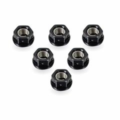 ΠΑΞΙΜΑΔΙΑ ΣΕΤ ΓΡΑΝΑΖΙΟΥ ALUMINIUM SPROCKET NUTS 10MM SET X 6 DRILLED SPN10DBK BLACK| PRO BOLT