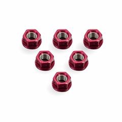 ΠΑΞΙΜΑΔΙΑ ΣΕΤ ΓΡΑΝΑΖΙΟΥ ALUMINIUM SPROCKET NUTS 10MM SET X 6 DRILLED SPN10DR RED| PRO BOLT