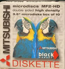 MITSUBISHI BLACK DIAMOND MF2-HD Formatted DOUBLE SIDED 3.5" 1,44MB Micro Floppy Disks