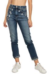 Replay Neneh high waist jeans medium dark rhinestone detail Γυναικείο Slim Fit - wa410t-000-205-583-009