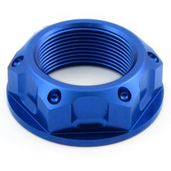 ΠΑΞΙΜΑΔΙ ΛΑΙΜΟΥ ALUMINIUM YAMAHA/OTHER TOP YOKE NUT OPEN FLANGED M22 BLUE LTYOKEO50B | PRO BOLT