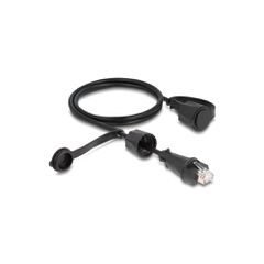 Καλώδιο δικτύου DELOCK CAT 6 STP με καπάκι στεγανό IP68 με μήκος 1m σε μαύρο χρώμα