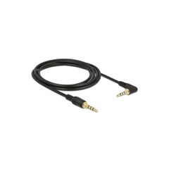 Καλώδιο 3.5mm DELOCK 85613, γωνιακό, 24AWG, gold plated, 2m, μαύρο