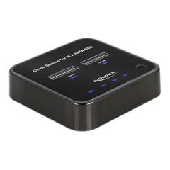 Docking station DELOCK clone function 2x θύρες M.2 SSD με ταχύτητα μεταφοράς 6Gbps μαύρο
