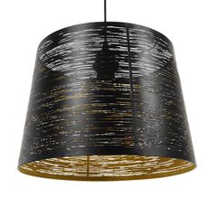 GLOBOSTAR® ACCADEMIA 01584 Μοντέρνο Κρεμαστό Φωτιστικό Οροφής με Ντουί 1 x E27 AC 220-240V IP20 - Μαύρο & Χρυσό - Μ35 x Π35 x Y25cm