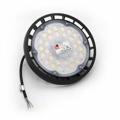 LED φωτιστικό καμπάνα αλουμινίου μαύρη UFO 100W 230V με 4000K ενδιάμεσο λευκο΄ φως 10000lm IP65