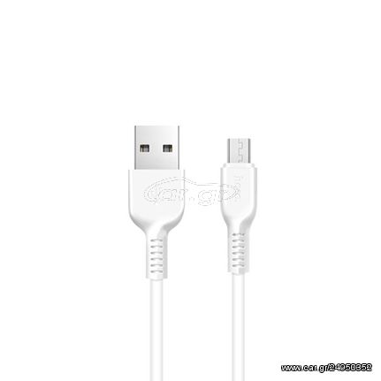Hoco USB A 2.0 Cable Male To Micro USB B Male White 3m Fast Charging Καλώδιο Φόρτισης Λευκό X20 14213