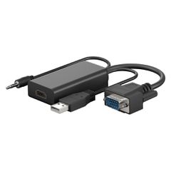 Αντάπτορας GOOBAY HDMI σε VGA & 3.5mm 61259, 1080p, μαύρος