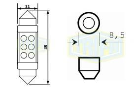 ΛΑΜΠΑ LED 12V SV8.5 11X39 40MA [Τιμή με ΦΠΑ]