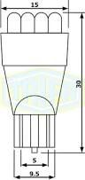 ΛΑΜΠΑ LED ΦΟΥΝΤ. Χ.Κ. 12V 60mA ΛΕΥΚΗ "W2,1x9,5d T10-9LED" [Τιμή με ΦΠΑ]