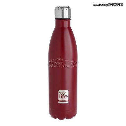 Ecolife Οικολογικό Ανοξείδωτο Κόκκινο Ματ Thermos 1000ml