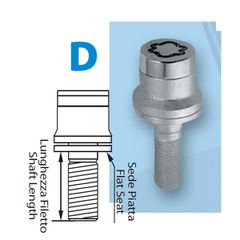 Μπουλόνι 12x1,25 34,5mm ίσιο μαύρο