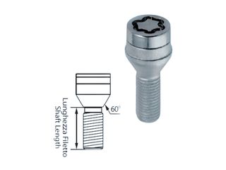 Lampa Μπουλόνια Ασφαλείας Κωνικά Μαύρο 14x1,25 31mm με Κλειδί 17 5τμχ