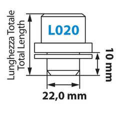 Lampa Μπουλόνια Ασφαλείας 14x1.5 19.4/40.8mm με κλειδί 22mm 4τμχ
