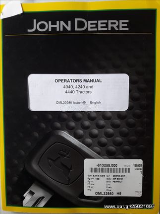 Βιβλίο οδηγίες χρήσης αγγλική έκδοση OML32980 (OPERATORS MANUAL) για JOHN DEERE 4040 4240 4440.