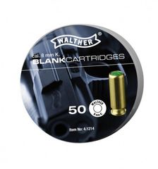 WALTHER BLANK CARTRIDGES Σηματοδοσίας 8mm P.A. — Ενδεικτική τιμή προϊόντος της κατασκευάστριας εταιρείας για την Ευρωπαϊκή αγορά : 32 € ΒΛΕΠΕ ΣΗΜΑΝΤΙΚΗ ΠΡΟΕΙΔΟΠΟΙΗΣΗ ΑΣΦΑΛΕΙΑΣ ΠΕΛΑΤΩΝ