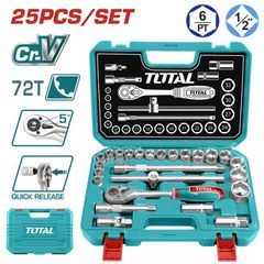 Κασετίνα σέτ καρυδάκια TOTAL 1/2" 25τεμ THT121251