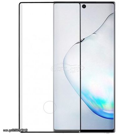 Γυαλί Προστασίας Samsung Galaxy Note 10 N970 3D Tempered Glass 9H Full Screen Cover AntiCrash / AntiShock  Black (/w Hole for Fingerprint)