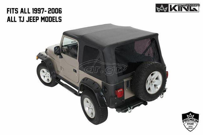 ΜΑΥΡΟ SOFT-TOP ME ΠΑΡΑΘΥΡΑ ΚΑΙ DOOR SURROUNDS ΓΙΑ WRANGLER TJ