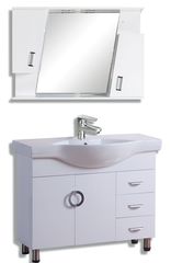 Έπιπλο μπάνιου λευκό με νιπτήρα και καθρέφτη set-0110 -LONG-LIFE-WHITE