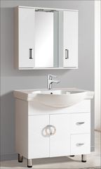 Έπιπλο μπάνιου λευκό PVC με νιπτήρα και καθρέπτη set-0112 -LONG-LIFE-WHITE-80