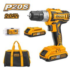 ΔΡΑΠΑΝΟΚΑΤΣΑΒΙΔΟ ΜΠΑΤΑΡΙΑΣ 20V + 2X2.0AH + 47 ΕΞΑΡΤΗΜΑΤΑ CDLI20025 INGCO