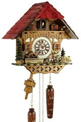 Ρολόι κούκος με χειροποίητη παράσταση αλπικού σπιτιού,αγρότη, νερόμυλο. Κωδ: 4271QM 