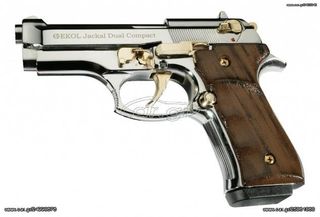 EKOL JACKAL DUAL COMPACT NIKEL ENGRAVED 9mm Πιστόλι αντίγραφο starter pistol-ισχυρού κρότου Σηματοδοσίας