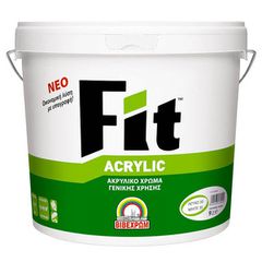 FIT ACRYLIC ΛΕΥΚΟ ΑΚΡΥΛΙΚΟ ΧΡΩΜΑ 3 Lt (ΕΩΣ 6 ΑΤΟΚΕΣ ή 60 ΔΟΣΕΙΣ)