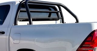 Roll bar inox μαύρο 2 Σκελών με σωληνωτή σχάρα.Hilux Revo