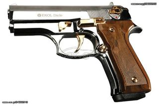 EKOL DICLE NIKEL GOLD 9mm Πιστόλι αντίγραφο starter pistol-ισχυρού κρότου Σηματοδοσίας