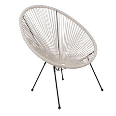 ACAPULCO Πολ.Μεταλ.Μαύρη, Plastic Rattan Άσπρο