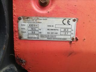 Εκσκαφέας Με Ερπύστριες Kubota 2012 KX 016-4-thumb-4