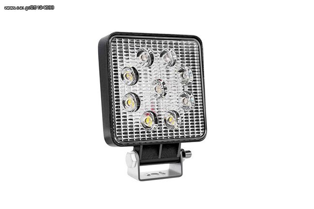 Προβολέας Εργασίας 9Led Τετράγωνος 110mm x 110mm 35W Flat 9-36V AWL07 Amio